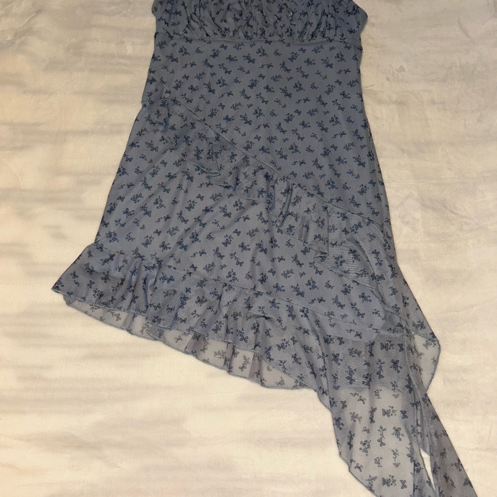 Aeropostale Navy Asymmetrical Dress with Floral Pattern